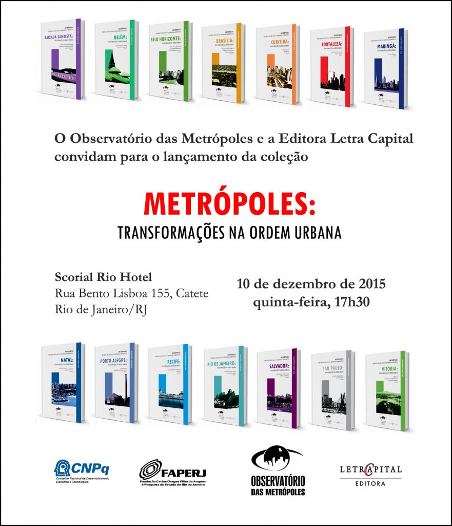 Lançamento “Metrópoles: Transformações Na Ordem Urbana” – Portal De Eventos