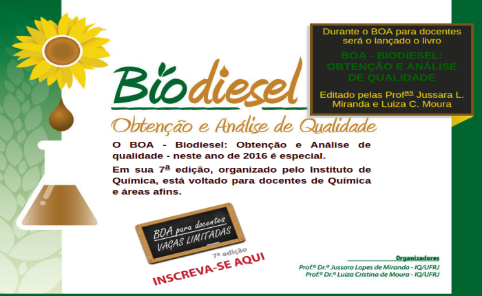 Curso Biodiesel: Obtenção e Análise de Qualidade, no IQ/ UFRJ