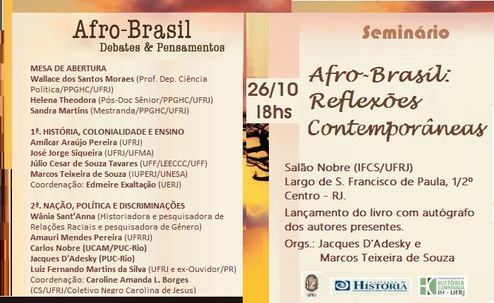 Seminário Afro-Brasil: Reflexões Contemporâneas, no IFCS/ UFRJ