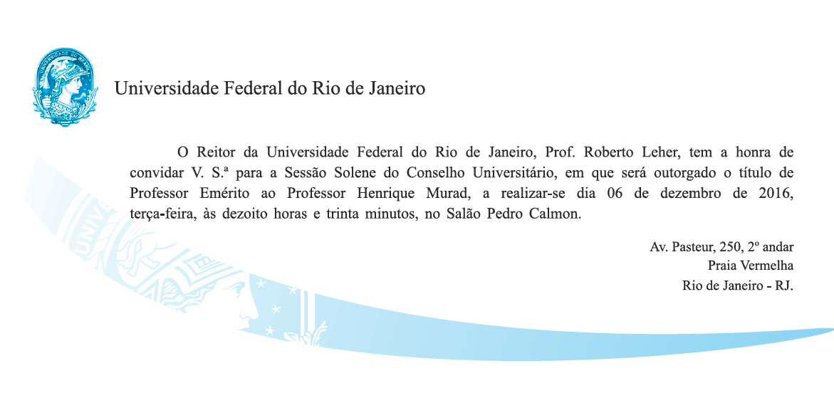Outorga de Título de Professor Emérito ao prof. Henrique Murad