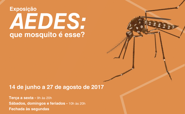 Exposição Aedes: que mosquito é esse? de 14 junho a 27 de Agosto