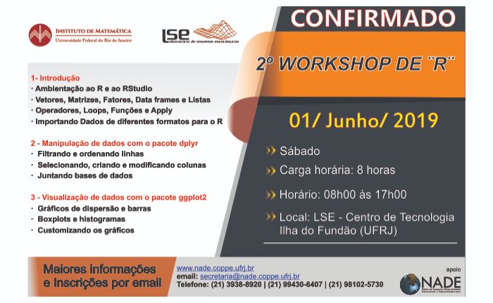 2º Workshop de ¨R¨ – 01/junho/ 2019 (CONFIRMADO)