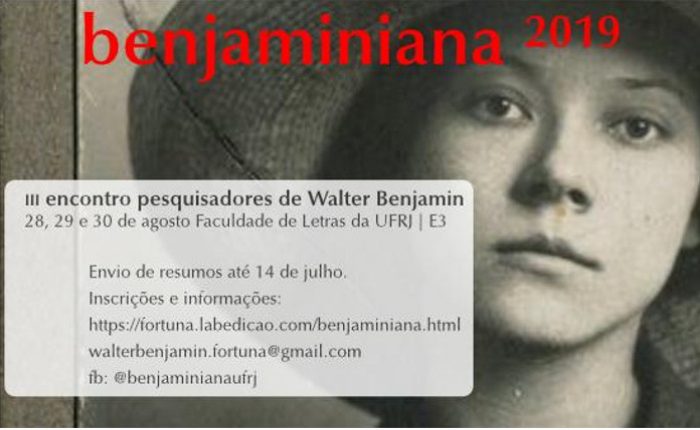 Benjaminiana 2019: encontro anual de pesqusiadores de Walter Benjamin
