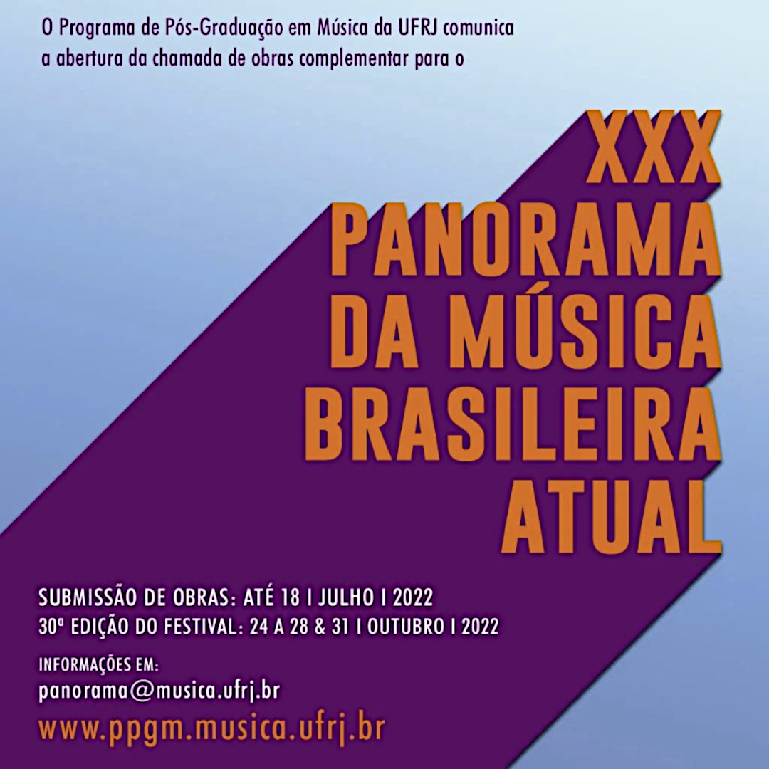 Submissão de obras: XXX Panorama da música brasileira atual
