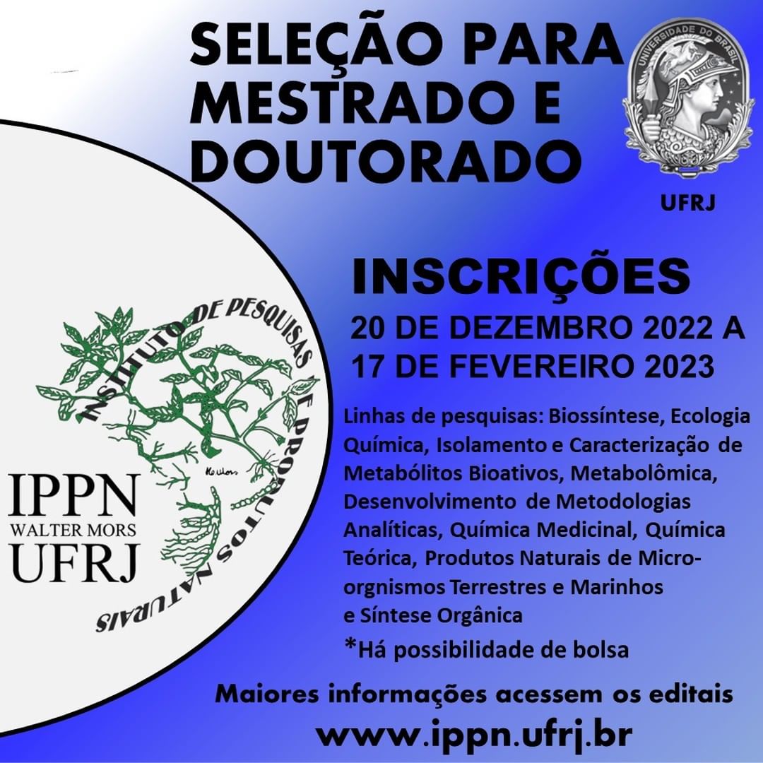 Seleção para mestrado e doutorado IPPN/UFRJ 2023/1 (até 17/02/2023)
