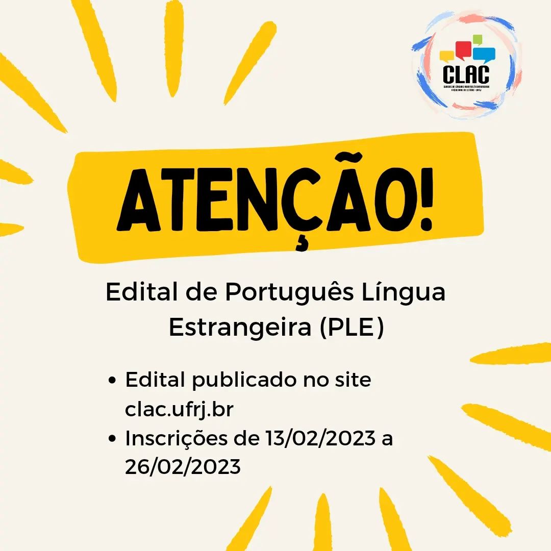 Inscrições para o curso de Português para Estrangeiros