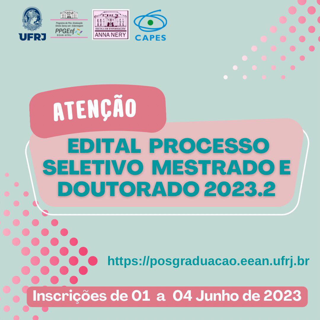 Edital: processo seletivo mestrado e doutorado 2023.2 (até 04/06/2023)