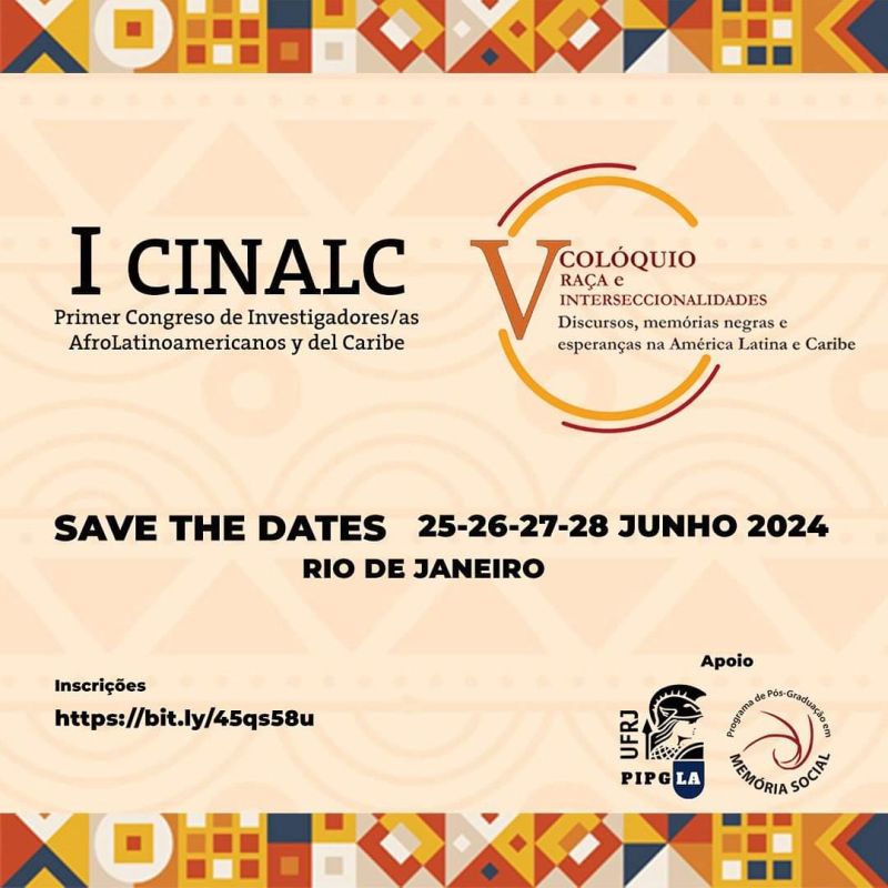 I CINALC e V Colóquio Raça e Interseccionalidades - Inscrições abertas