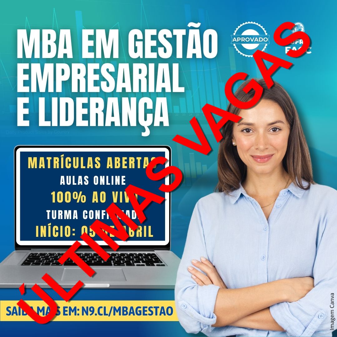 Inscrições para o MBA em Gestão Empresarial e Liderança – Turma 2025-1