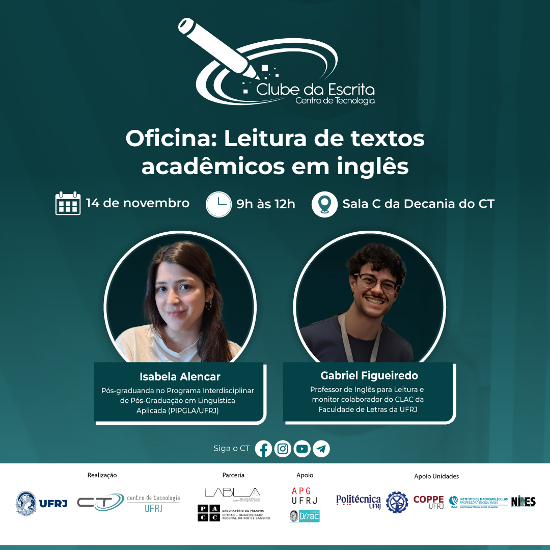 Oficina: Leitura de textos acadêmicos em inglês