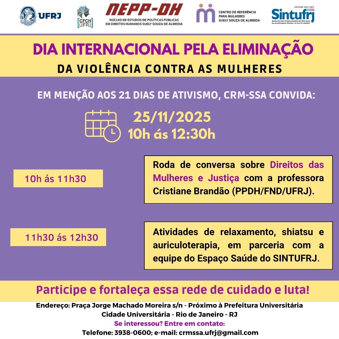 Roda de conversa e atividades de relaxamento sobre os 21 dias de ativismo